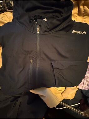 Reebok Black Big and Tall 1/4-Zip Knit